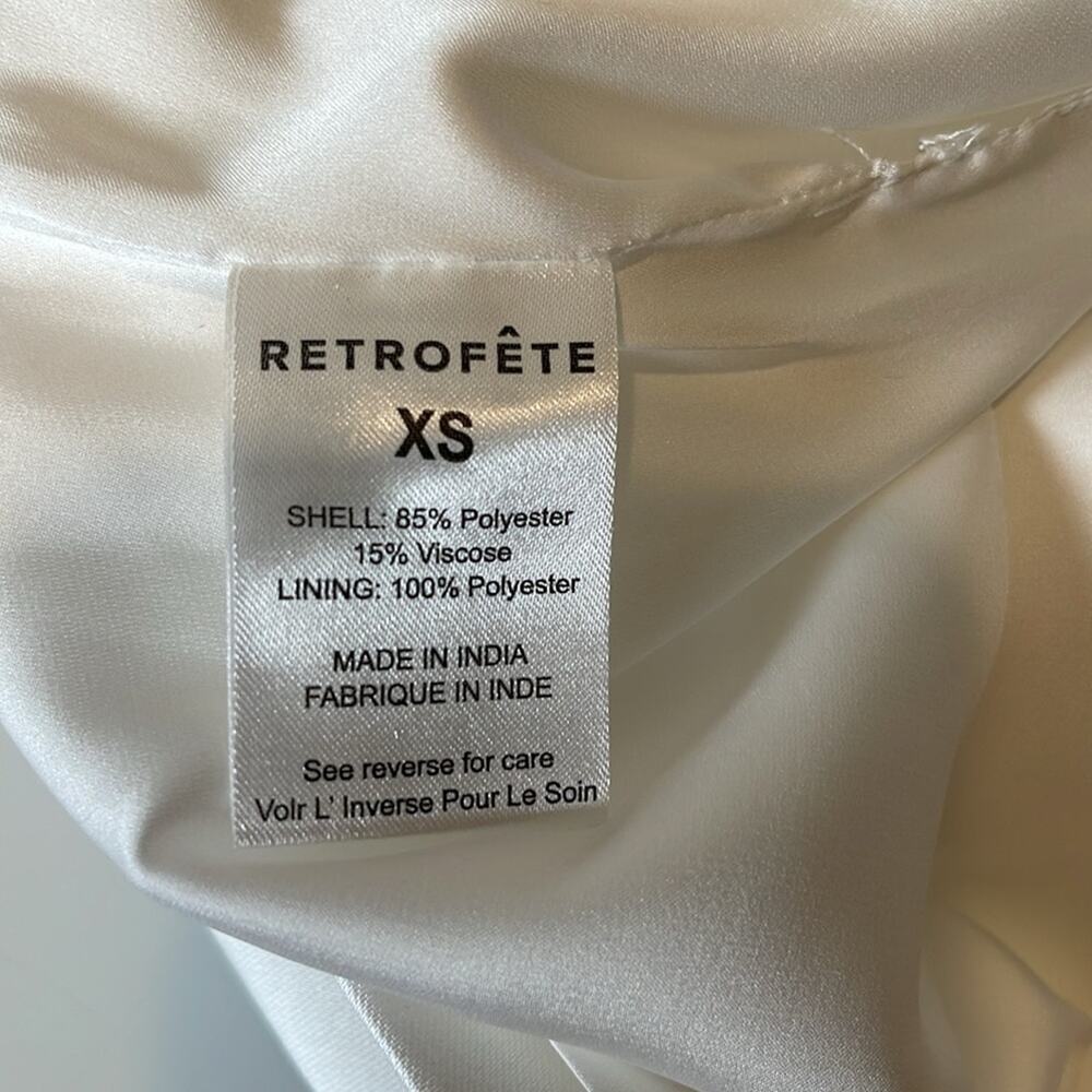 RETROFETE Tylee Crystal Embellished Satin White Mini Dress Size XS - Picture 16 of 16